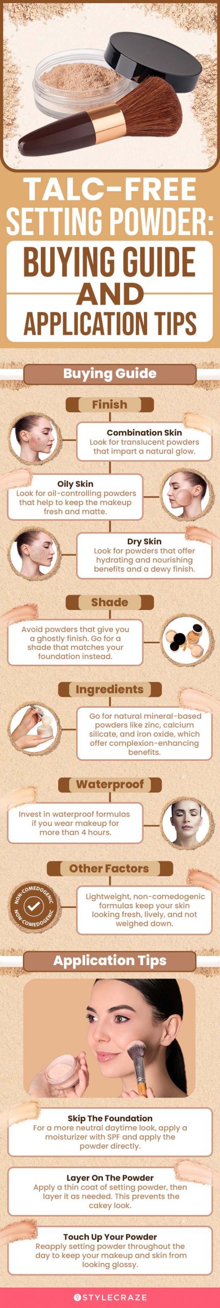 Talc-Free Setting Powder: Buying Guide And Application Ti (infographic)