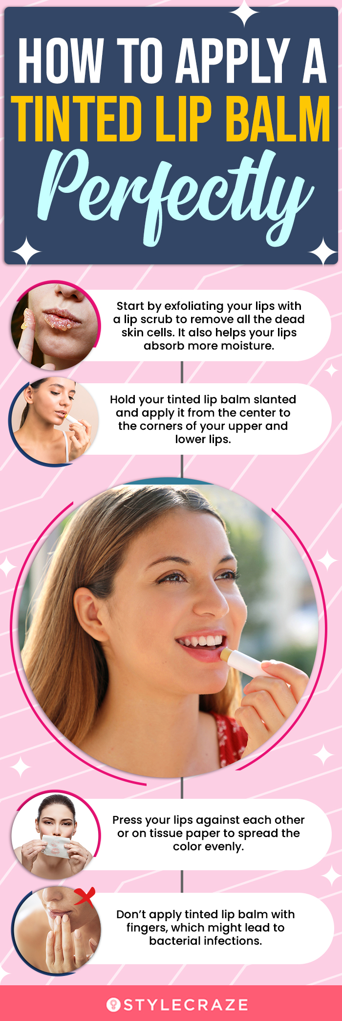How To Apply A Tinted Lip Balm Perfectly [infographic]