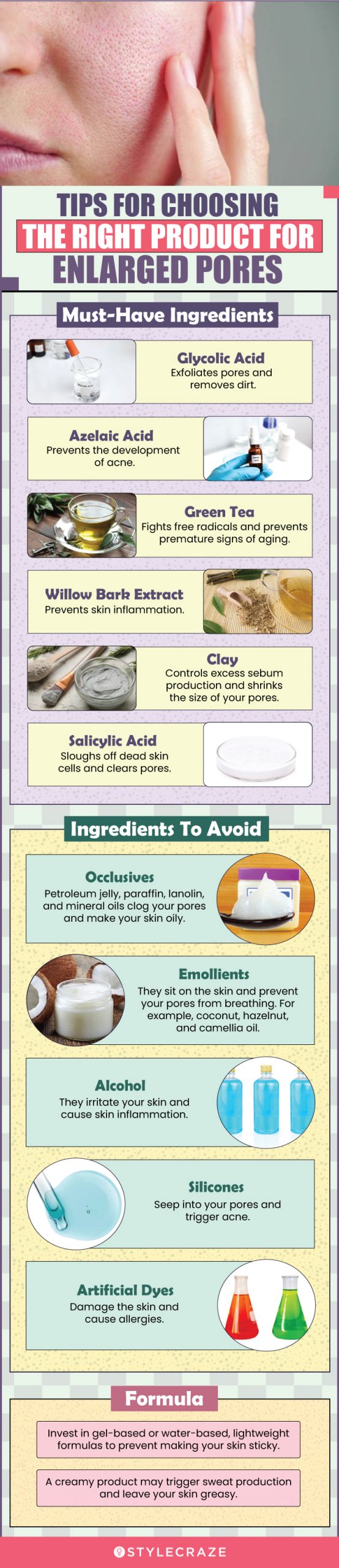 Tips For Choosing The Right Product For Enlarged Pores (infographic)