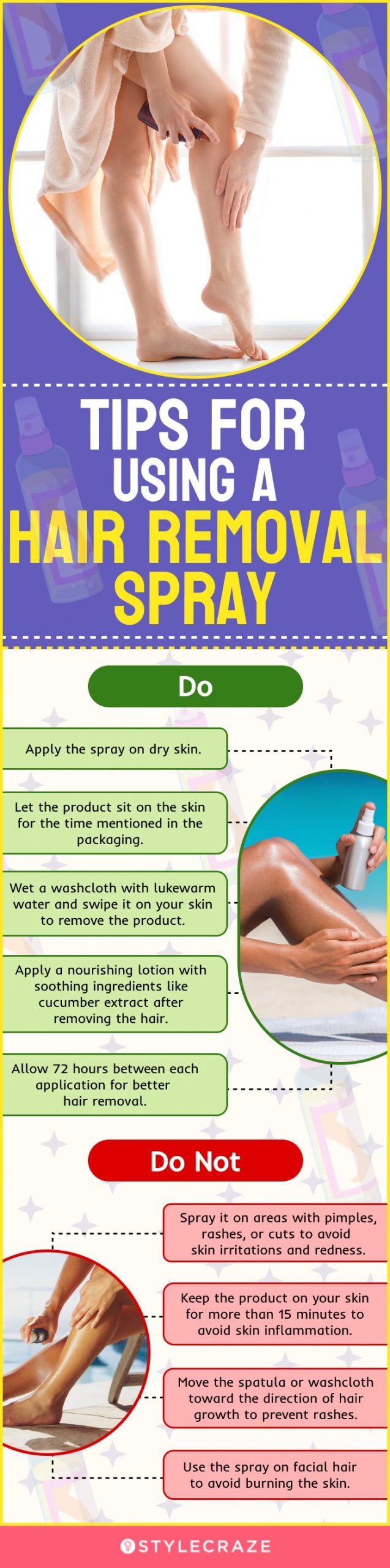 Tips For Using A Hair Removal Spray (infographic)