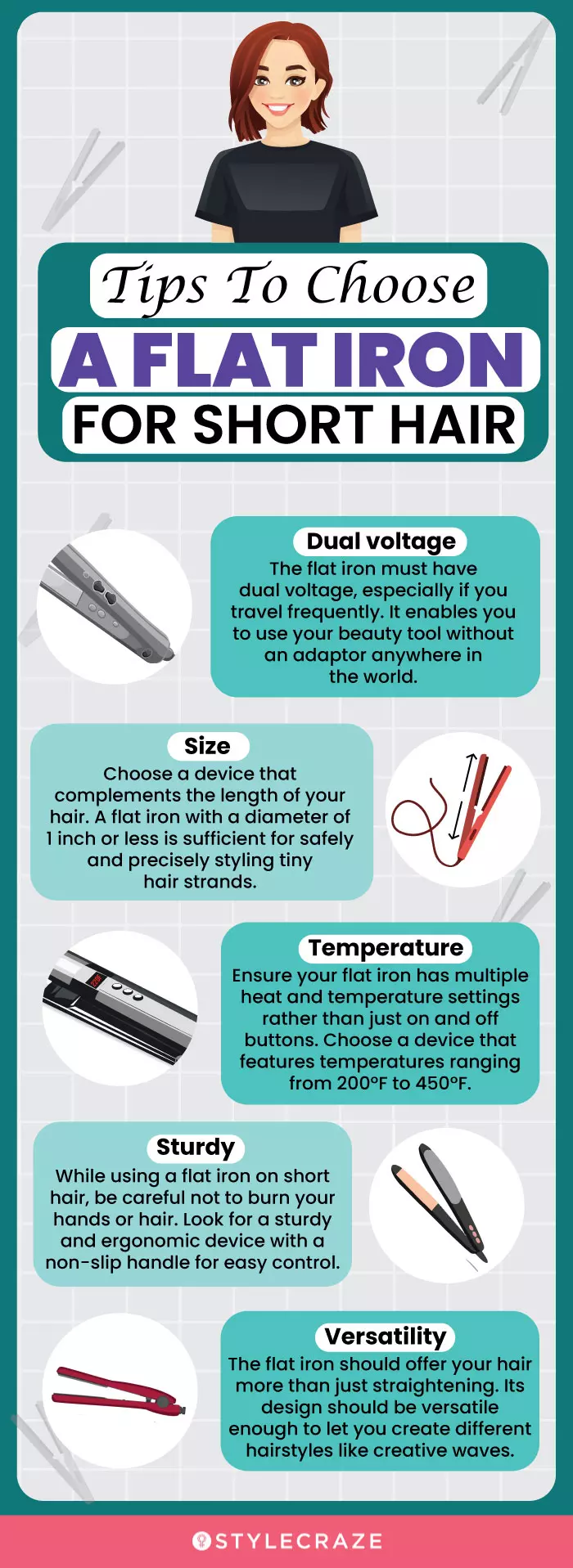 Tips To Choose Flat Iron For Short Hair (infographic)