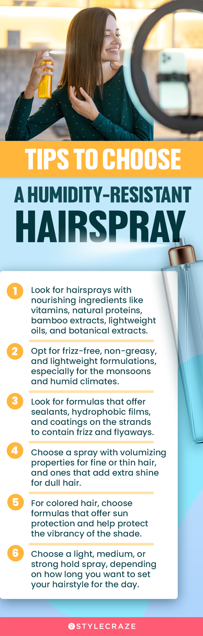 Tips To Choose A Humidity-Resistant Hairspray (infographic)