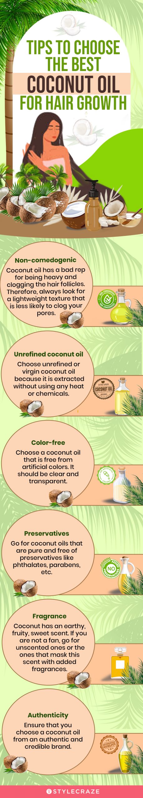 Tips To Choose The Best Coconut Oil For Hair Growth (infographic)