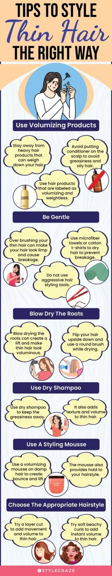 Tips To Style Thin Hair The Right Way (infographic)