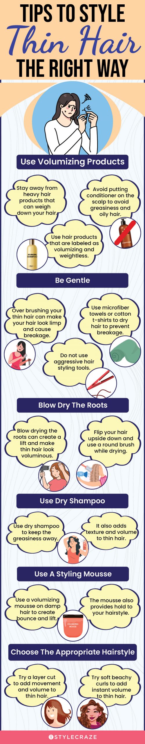 Tips To Style Thin Hair The Right Way (infographic)