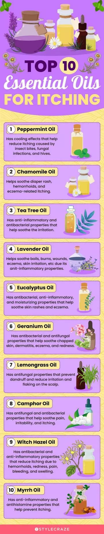 top 10 essential oils for itching (infographic)
