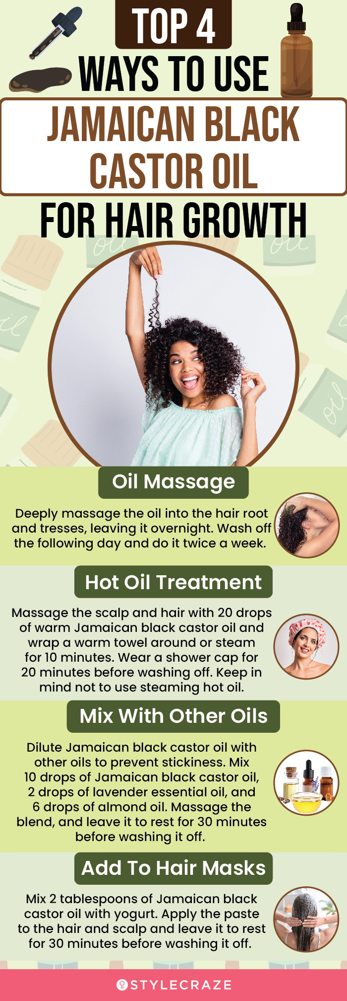 top 4 ways to use jamaican black castor oil for hair growth (infographic)