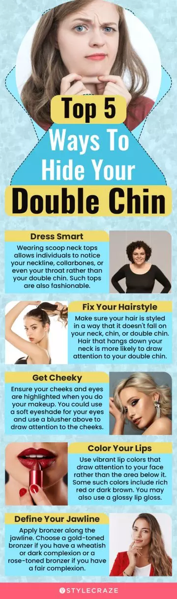 top 5 ways to hide your double chin(infographic)
