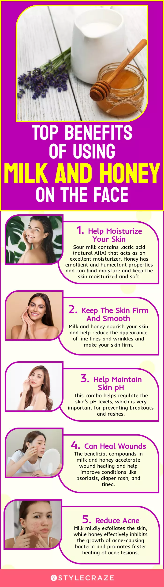 top benefits of using milk and honey for face (infographic)