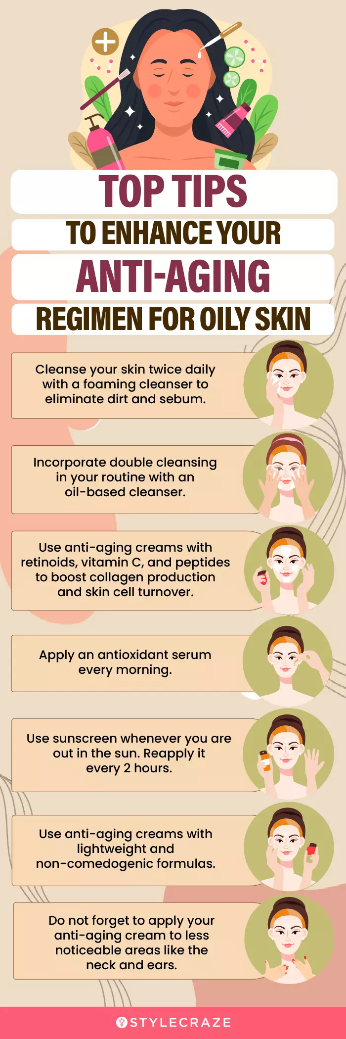 Top Tips To Enhance Your Anti-Aging Oily Skin Care Regimen (infographic)
