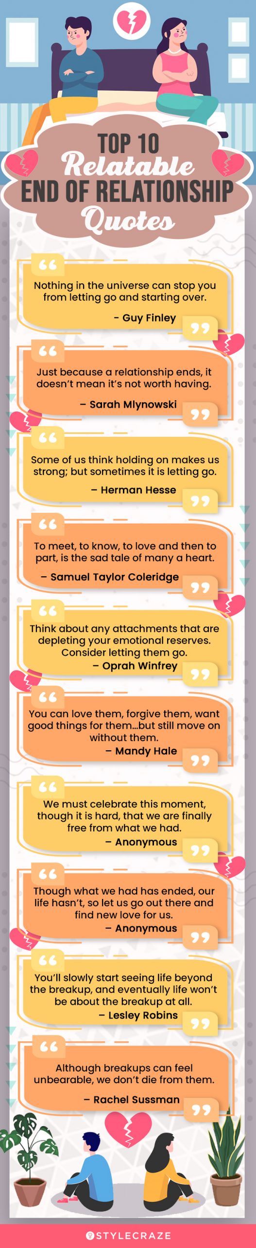 top 10relatable end of relationship quotes [infographic]
