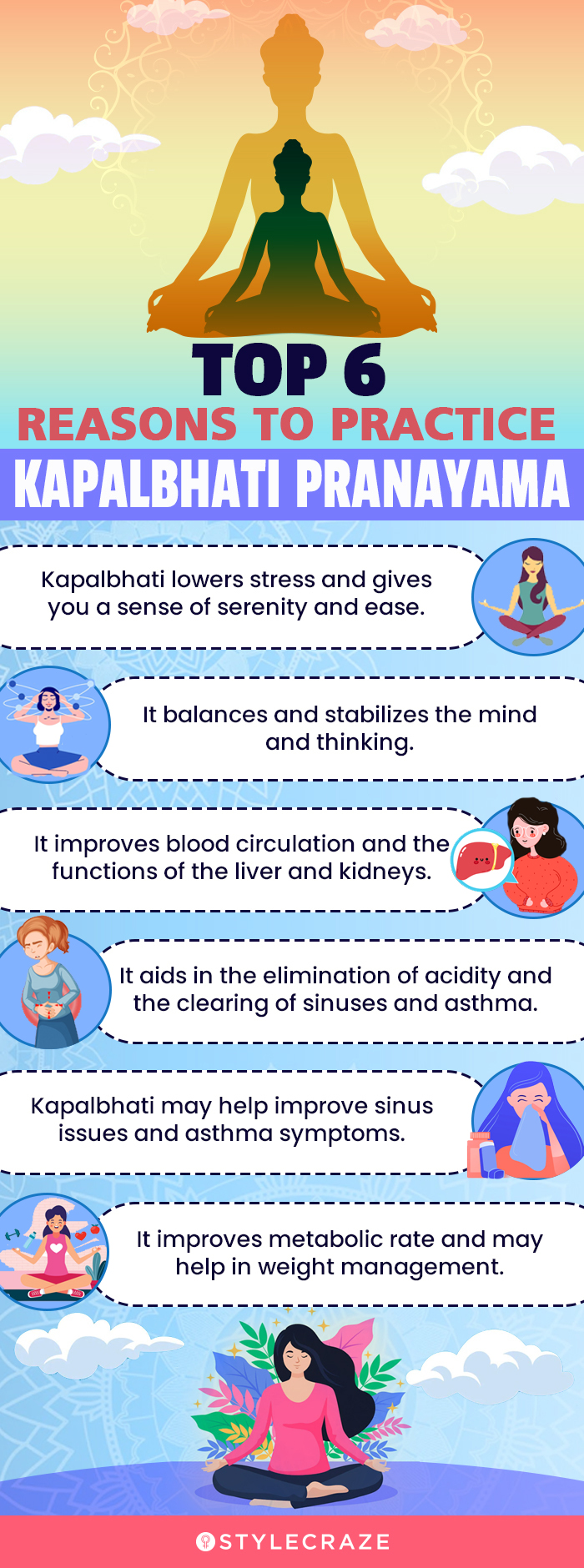 top 6 reasons to practice kapalbhati pranayama (infographic)