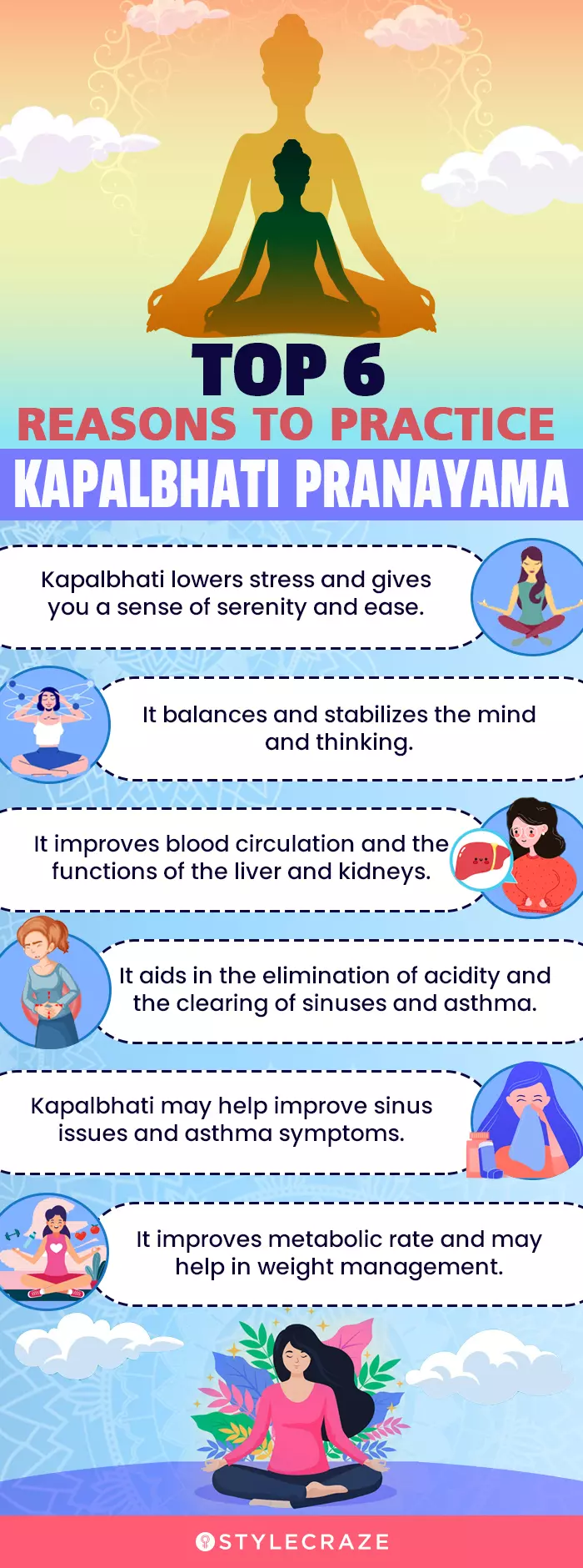 top 6 reasons to practice kapalbhati pranayama (infographic)