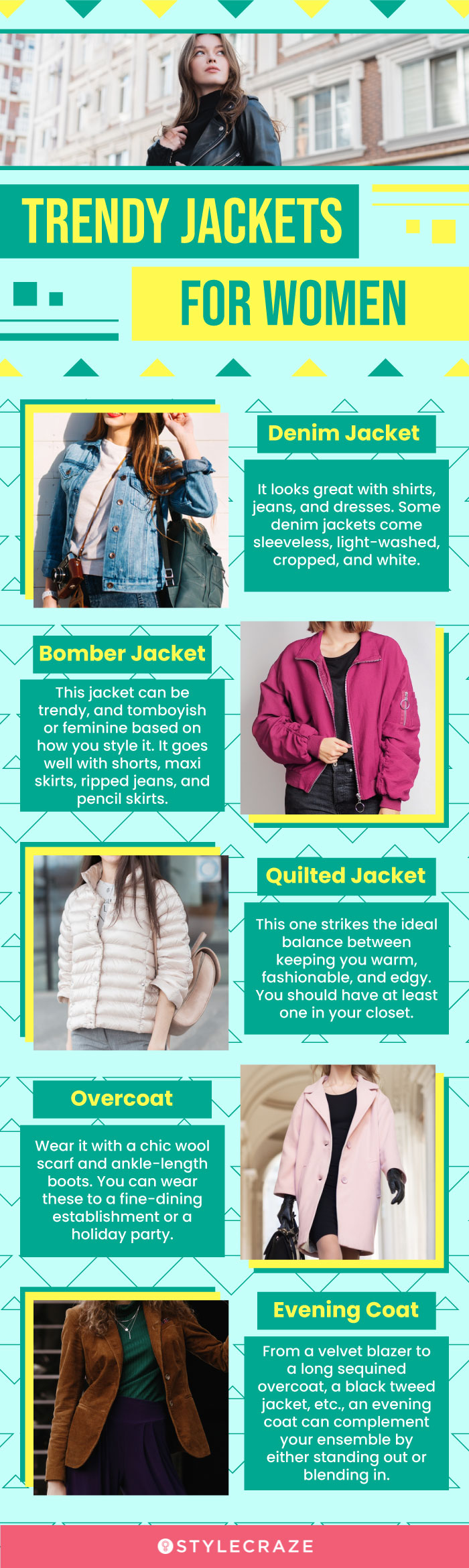 trendy jackets for women (infographic)