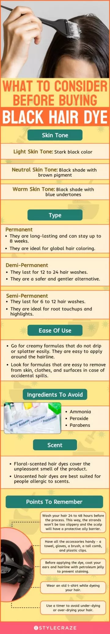 What To Consider Before Buying Black Hair Dye (infographic)