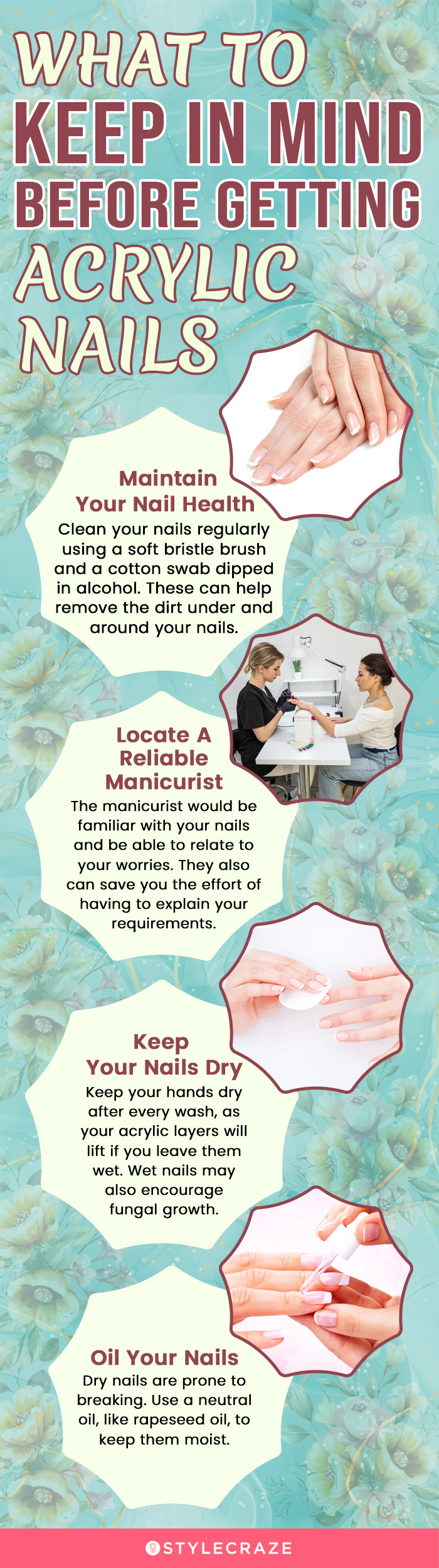 what to keep in mind before getting acrylic nails (infographic)