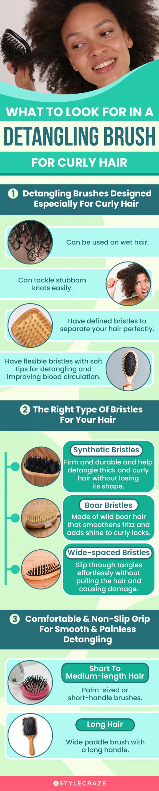 What To Look For In A Detangling Brush For Curly Hair (infographic)