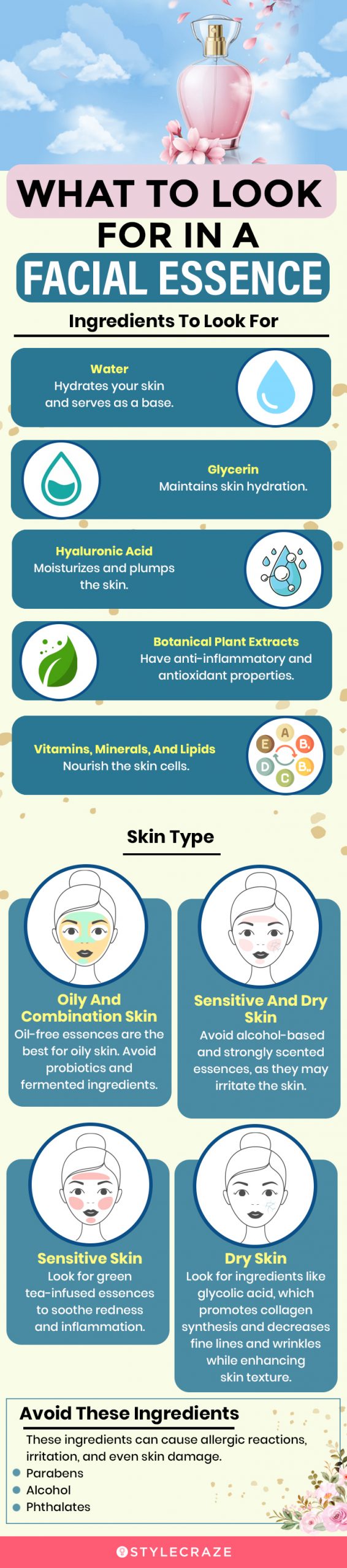 What To Look For In A Facial Essence (infographic)