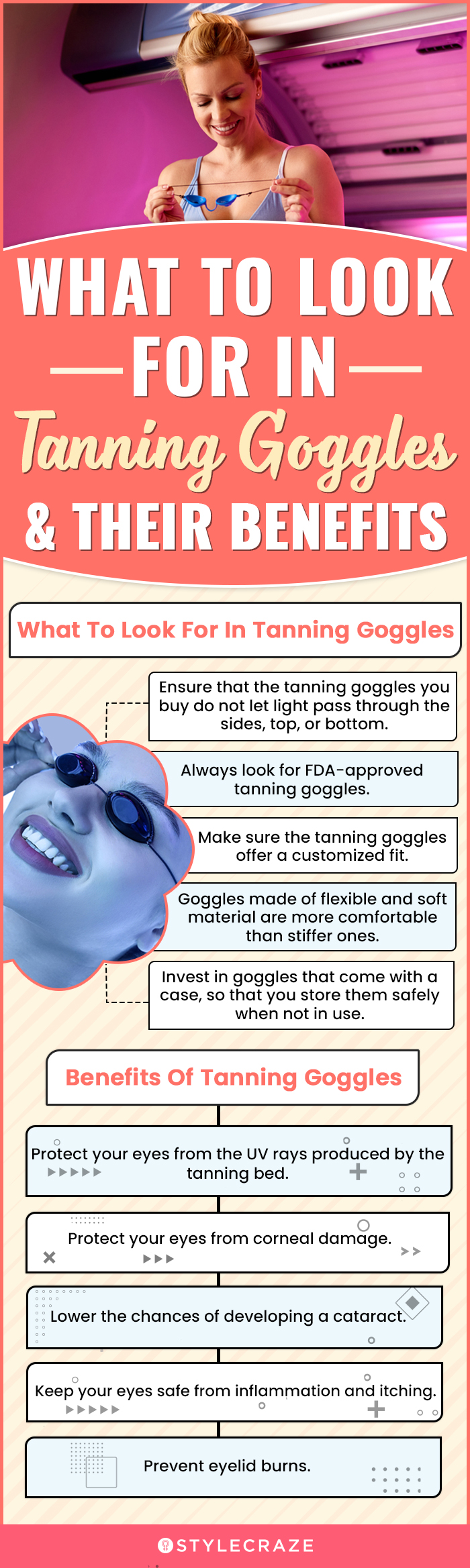 What To Look For In Tanning Goggles & Their Benefits (infographic)