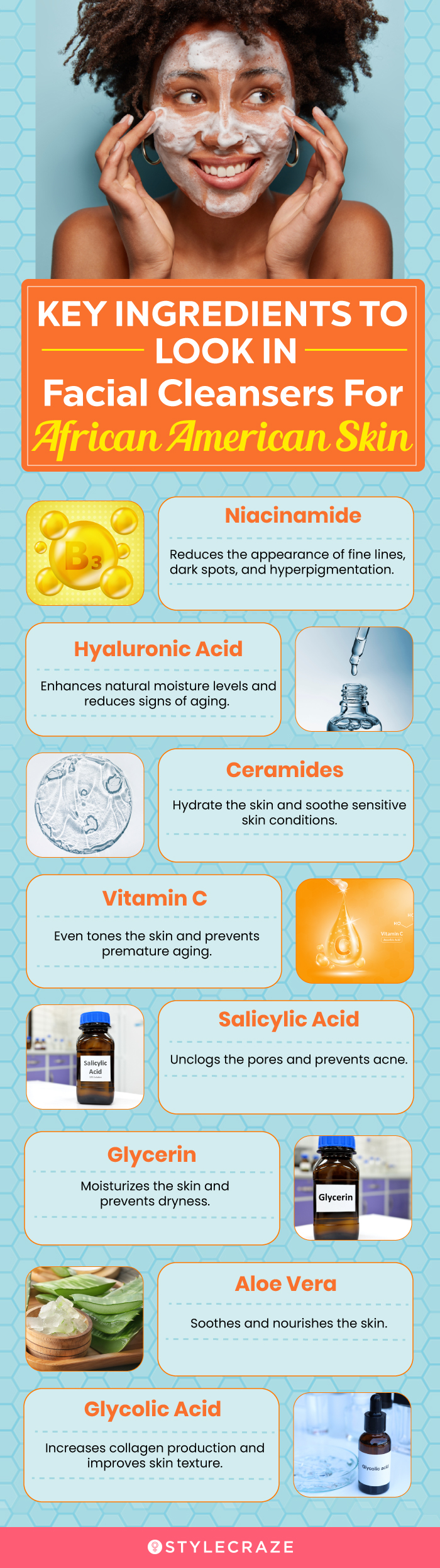 Key Ingredients To Look In Facial Cleansers For African American Skin[infographic]