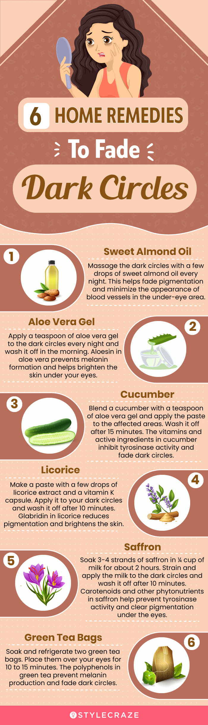 6 home remedies to fade under eye dark circles (infographic)