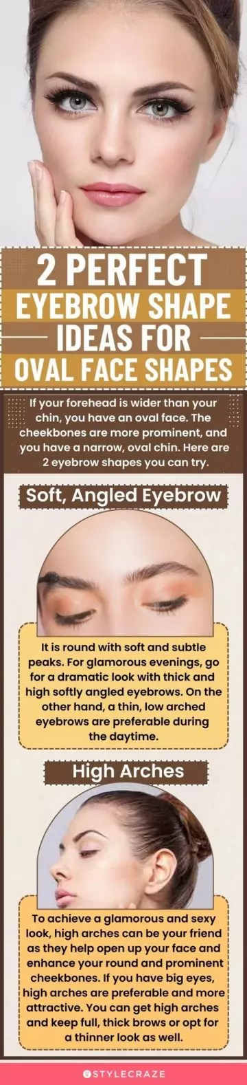 2 perfect eyebrow shape ideas for oval face shapes (infographic)