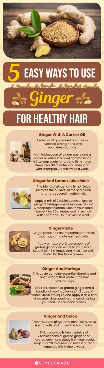 5 easy ways to use ginger for healthy hair (infographic)