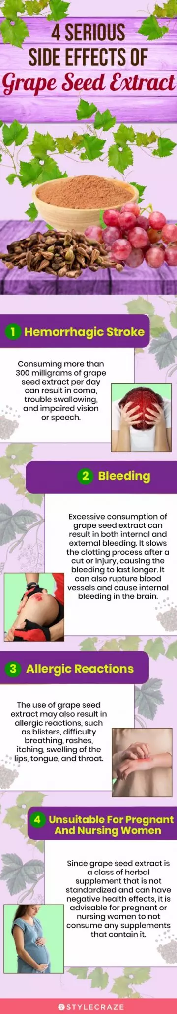 4 serious side effects of grape seed extract (infographic)