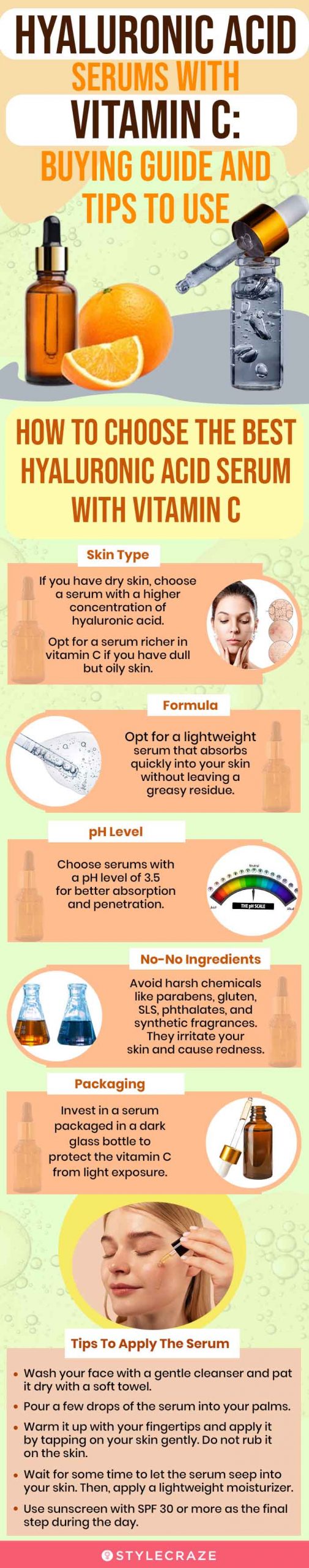 Hyaluronic Acid Serums With Vitamin C: Buying Guide And Tips To Use (infographic)