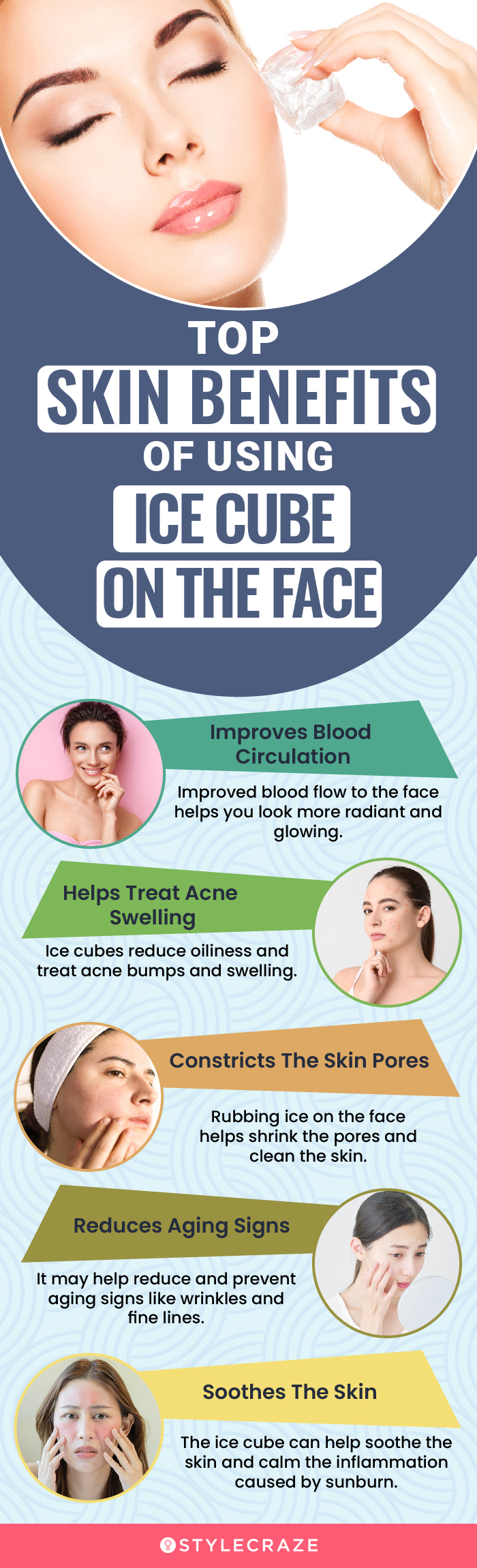 top skin benefits of using ice cube on the face (infographic)