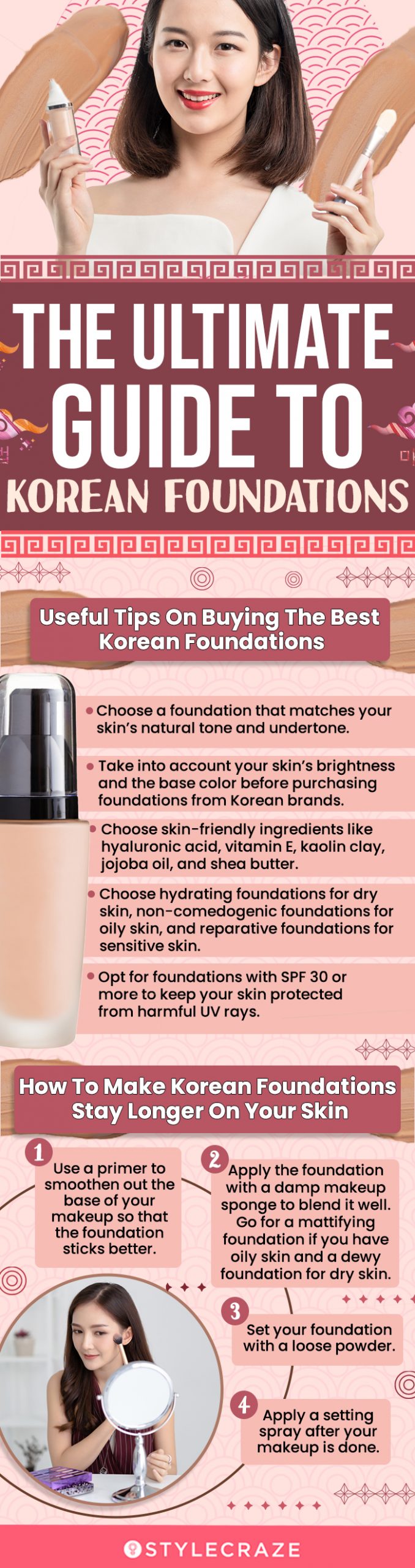A Guide To Korean Foundations: Buying Tips & How To Make Them Last Longer [infographic]