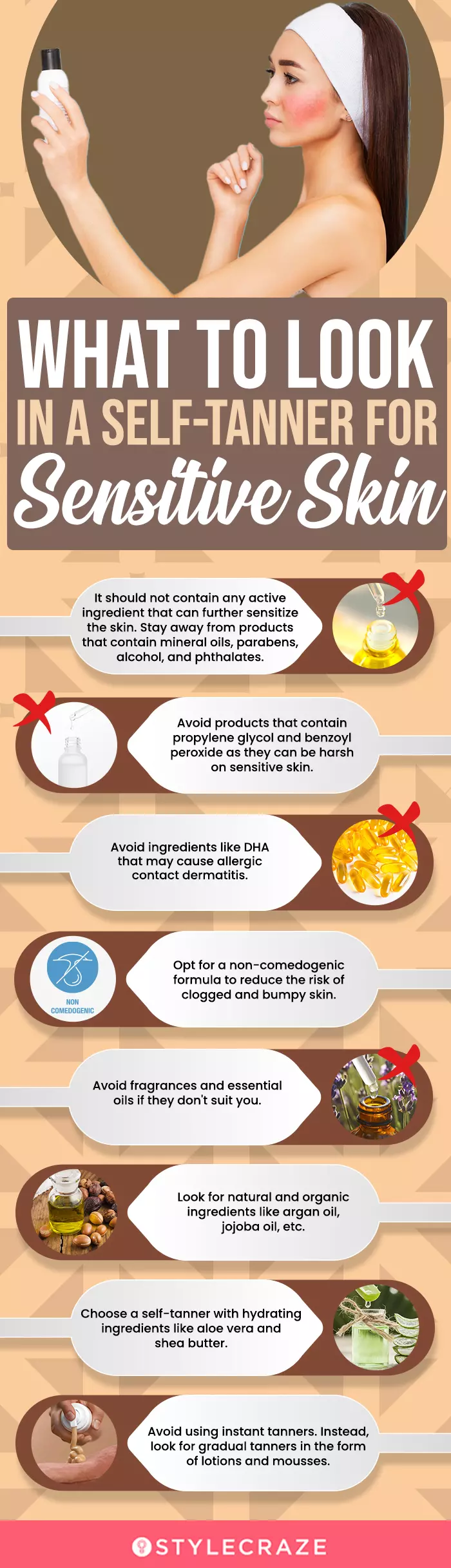 What To Look In a Self-Tanner For Sensitive Skin (infographic)