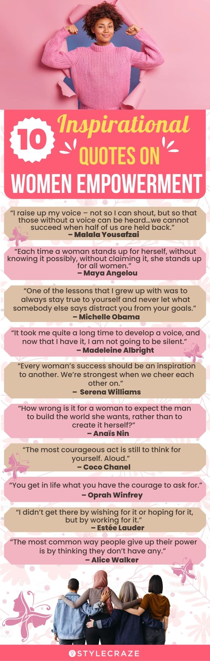 10 inspirational quotes on women empowerment (infographic)