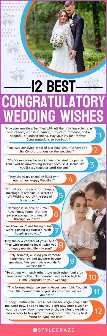 12 best congratulatory wedding wishes (infographic)