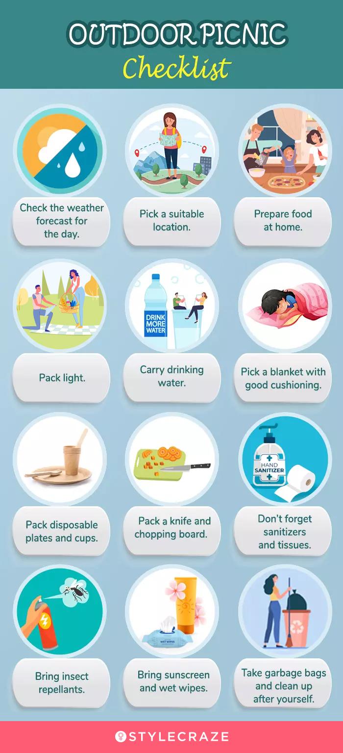 outdoor picnic checklist (infographic)