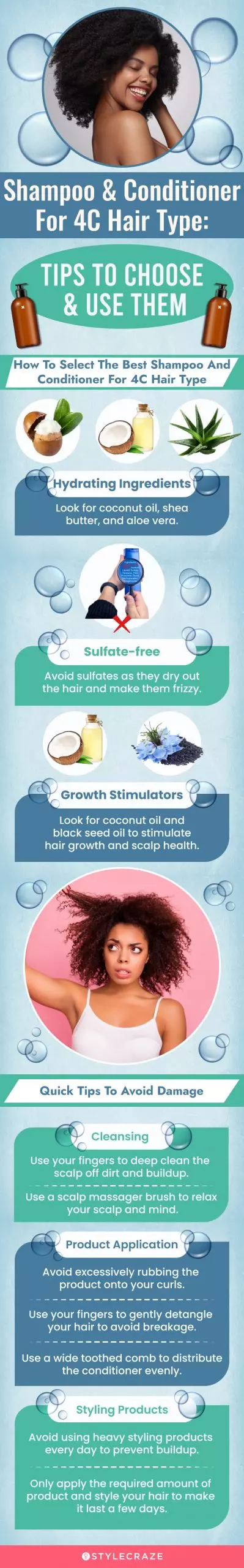 Shampoo & Conditioner For 4C Hair Type: Tips To Choose (infographic)
