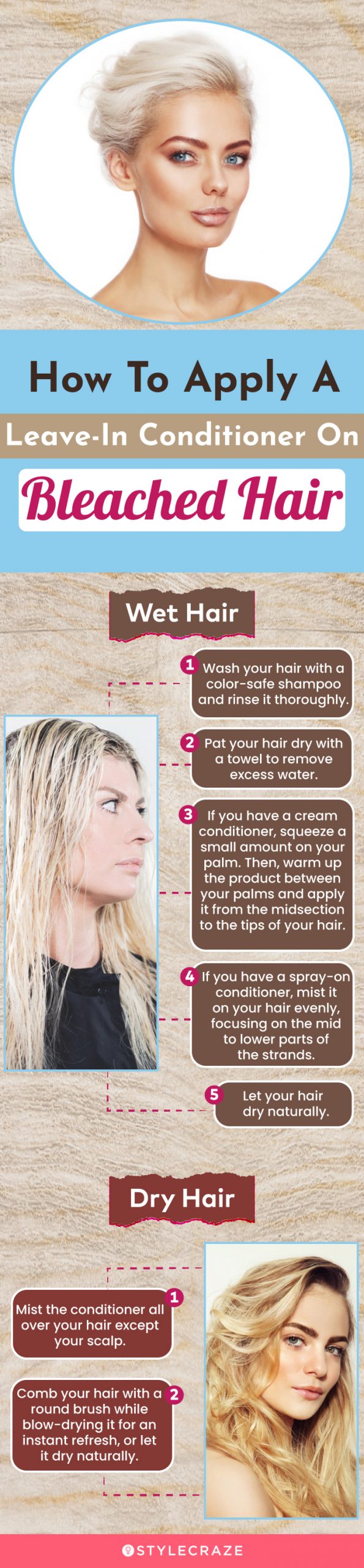 How To Apply A Leave-In Conditioner On Bleached Hair (infographic)