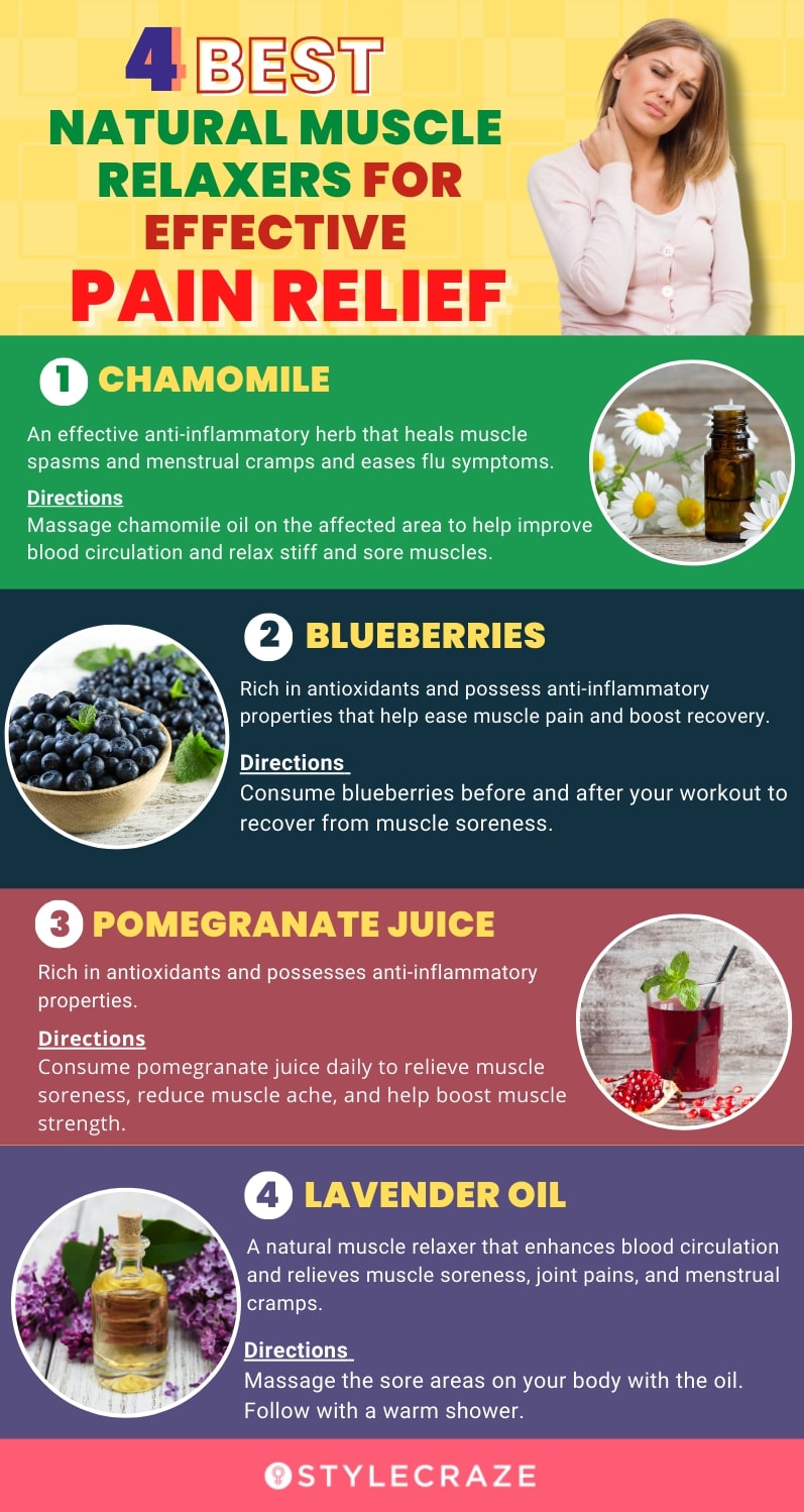 4 best natural muscle relaxers for pain relief (infographic)