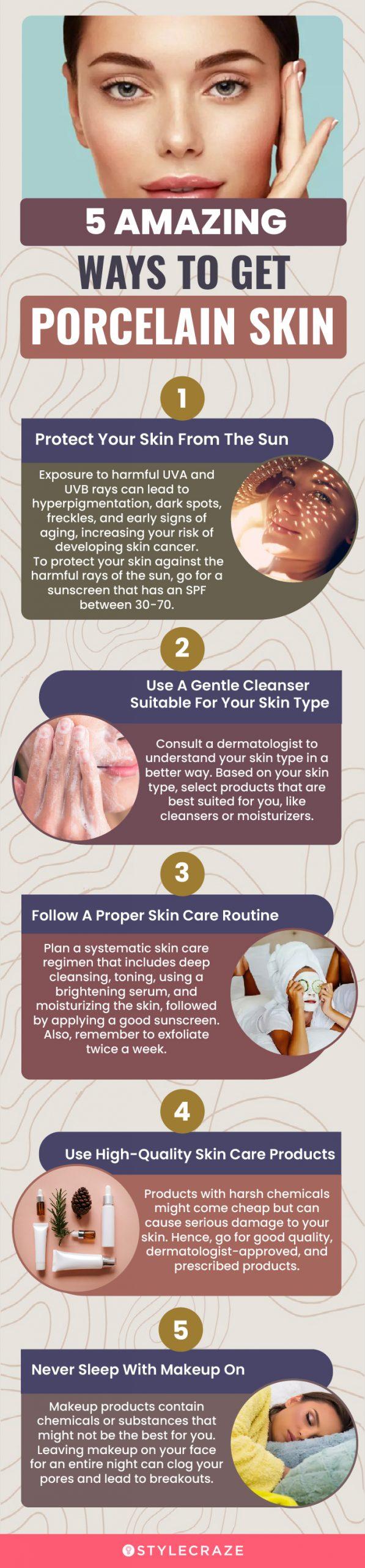 5 amazing ways to get porcelain skin (infographic)