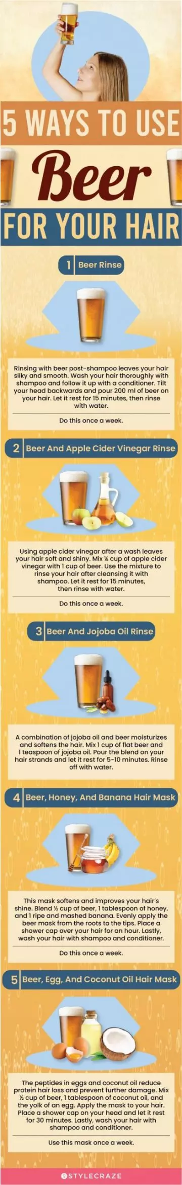5 ways to use beer for your hair (infographic)