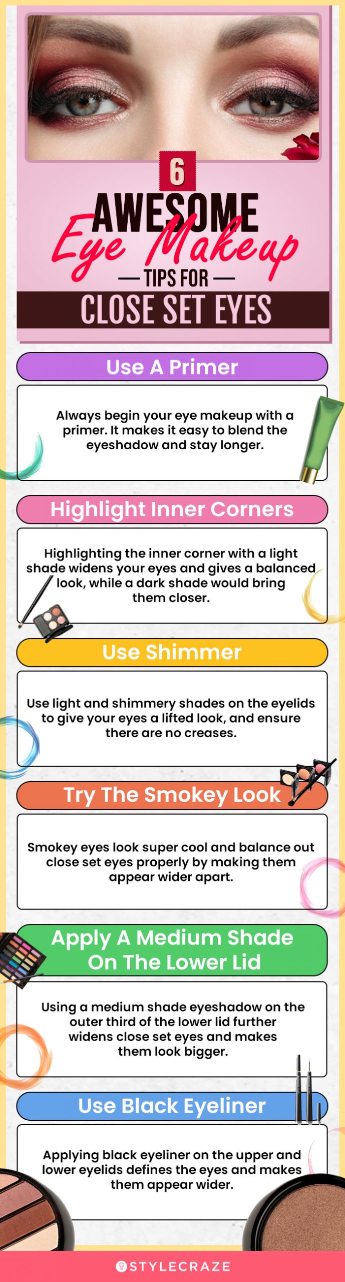 6 awesome eye makeup tips for close set eyes (infographic)
