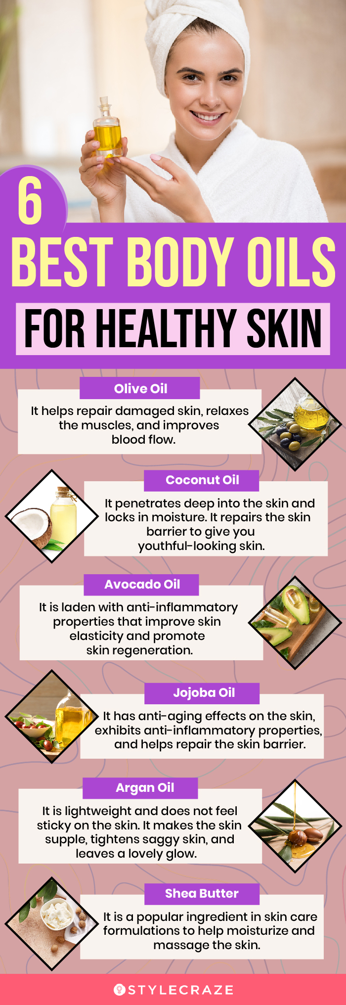 6 best body oils for healthy skin (infographic)