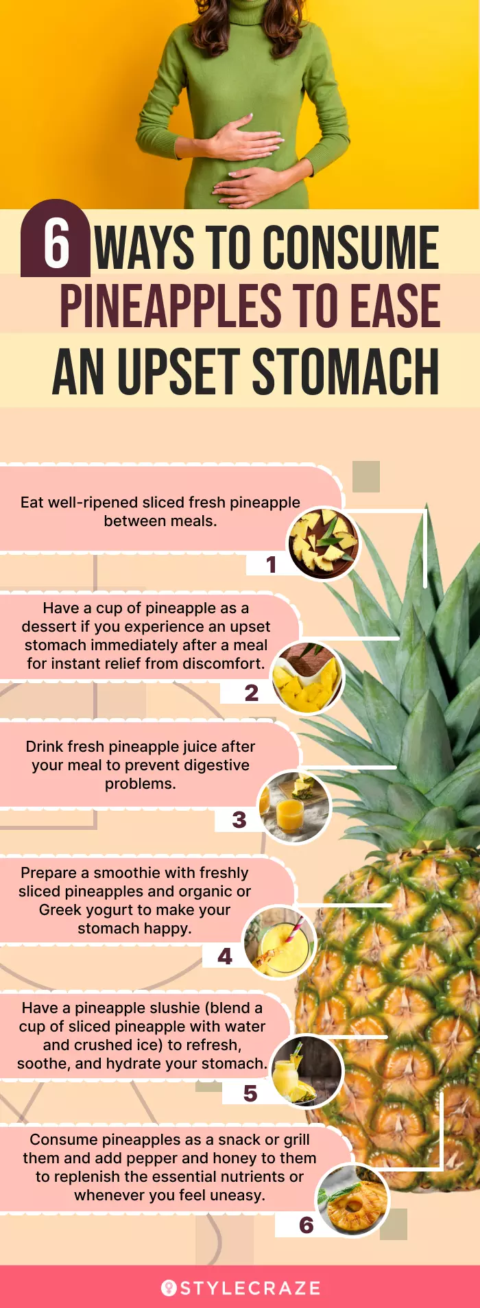 6 ways to consume pineapples to ease an upset stomach (infographic)