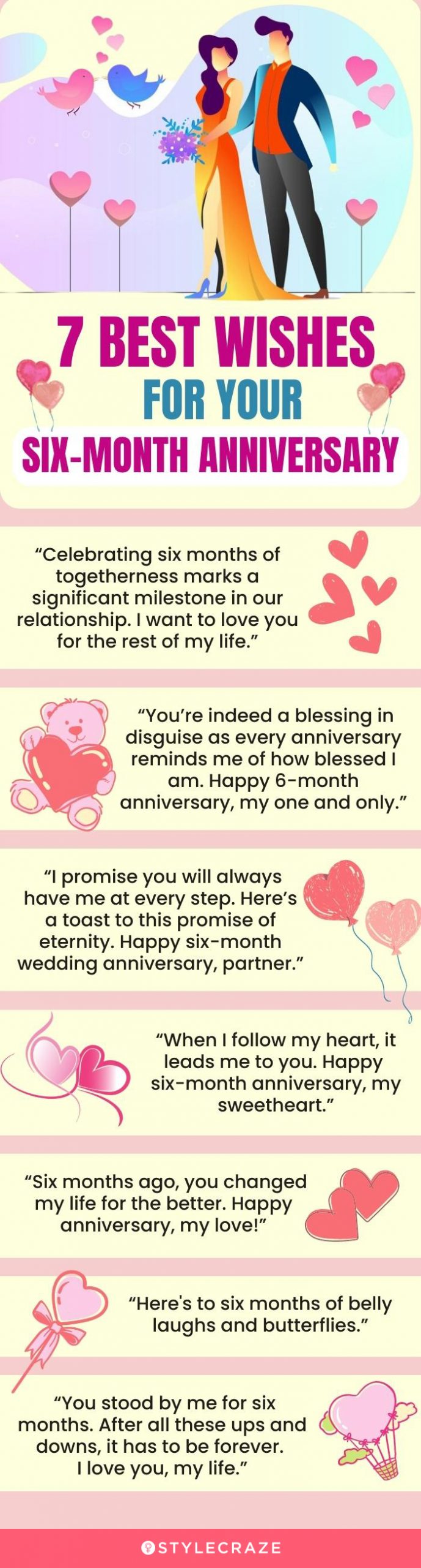 7 best wishes for your six month anniversary (infographic)
