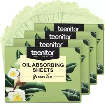 800 Counts Natural Green Tea Oil Control Film, Teenitor Oil Absorbing Sheets