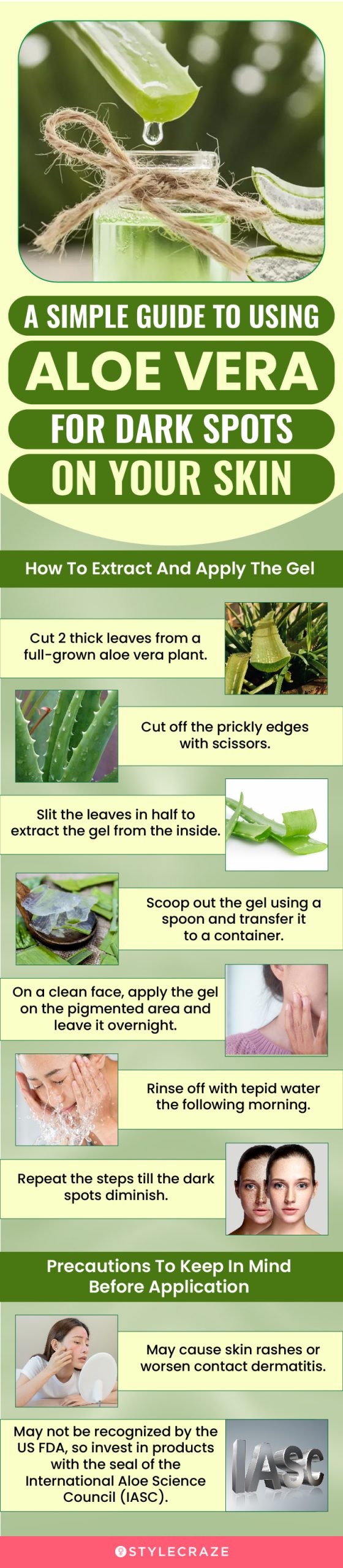 a simple guide to using aloe vera for dark spots on your skin (infographic)
