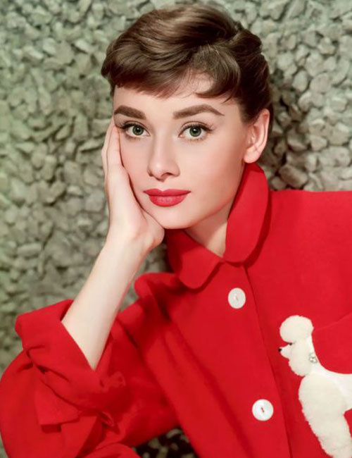 Audrey Hepburn in 60s makeup