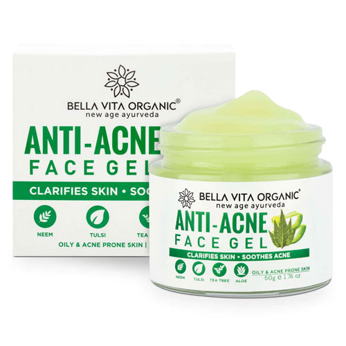 Bella Vita Organic Anti Acne & Pimple Removal Face Gel Oil Free Hydrating Cream for Marks