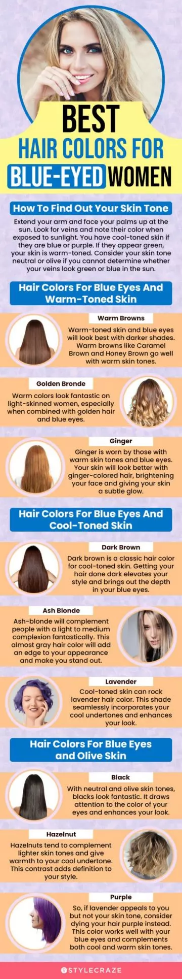 best hair colors for blue eyed women (infographic)