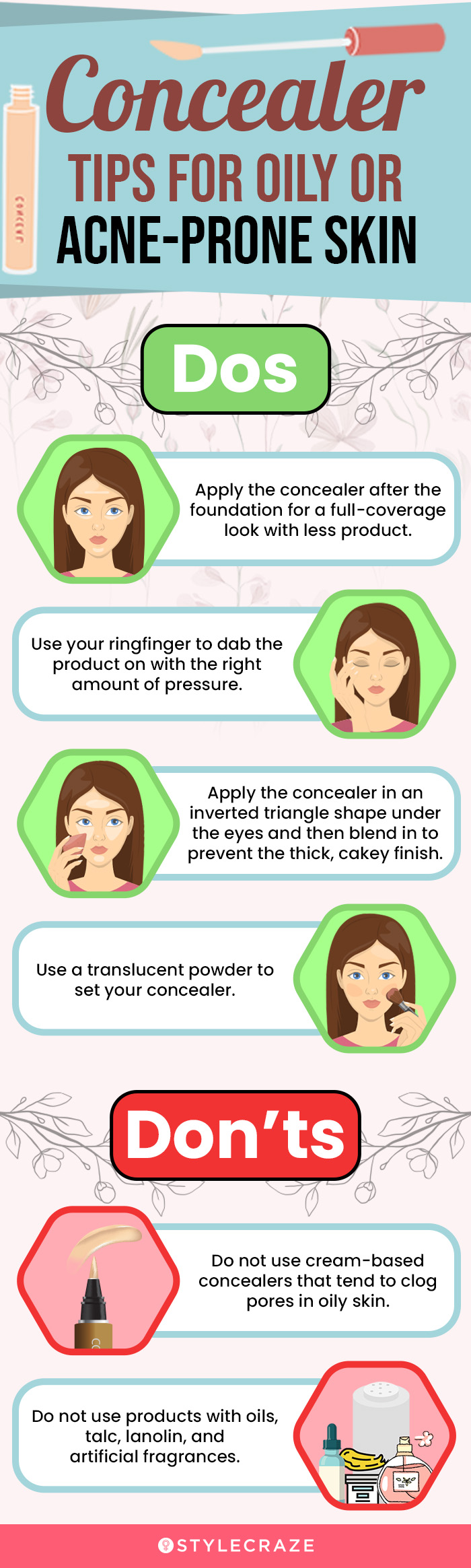 Concealer Tips For Oily Or Acne-Prone Skin (infographic)